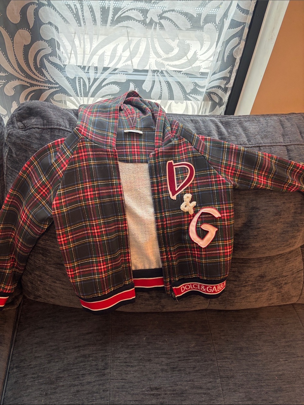 Dolce & Gabbana Kids Plaid Hooded Jacket - Red & Green
